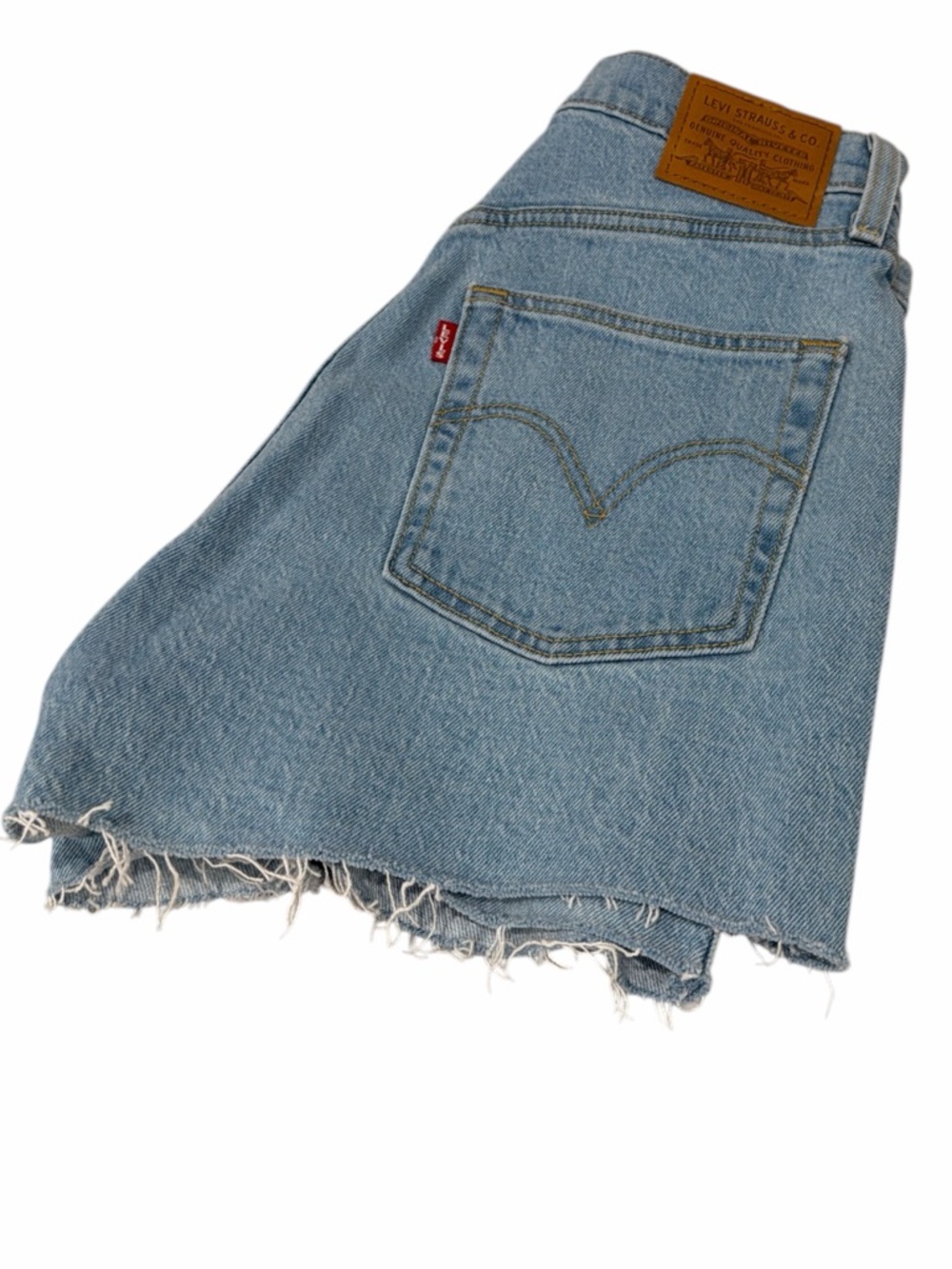 Levi’s Ribcage Shorts Sz 29 | Ultra High Rise Light Wash Distressed Denim - Picture 4 of 9